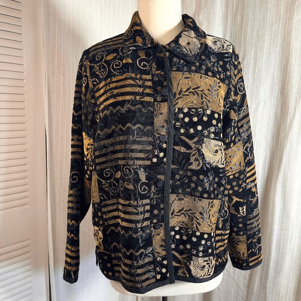 Vintage Jacket Size M 80's Reversible Mob Wife Old Money Dark Academia Jacket